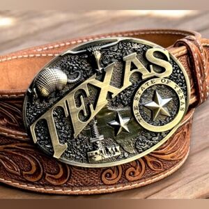 New Texas state longhorn steer bull belt buckle approx 3.5" Wide